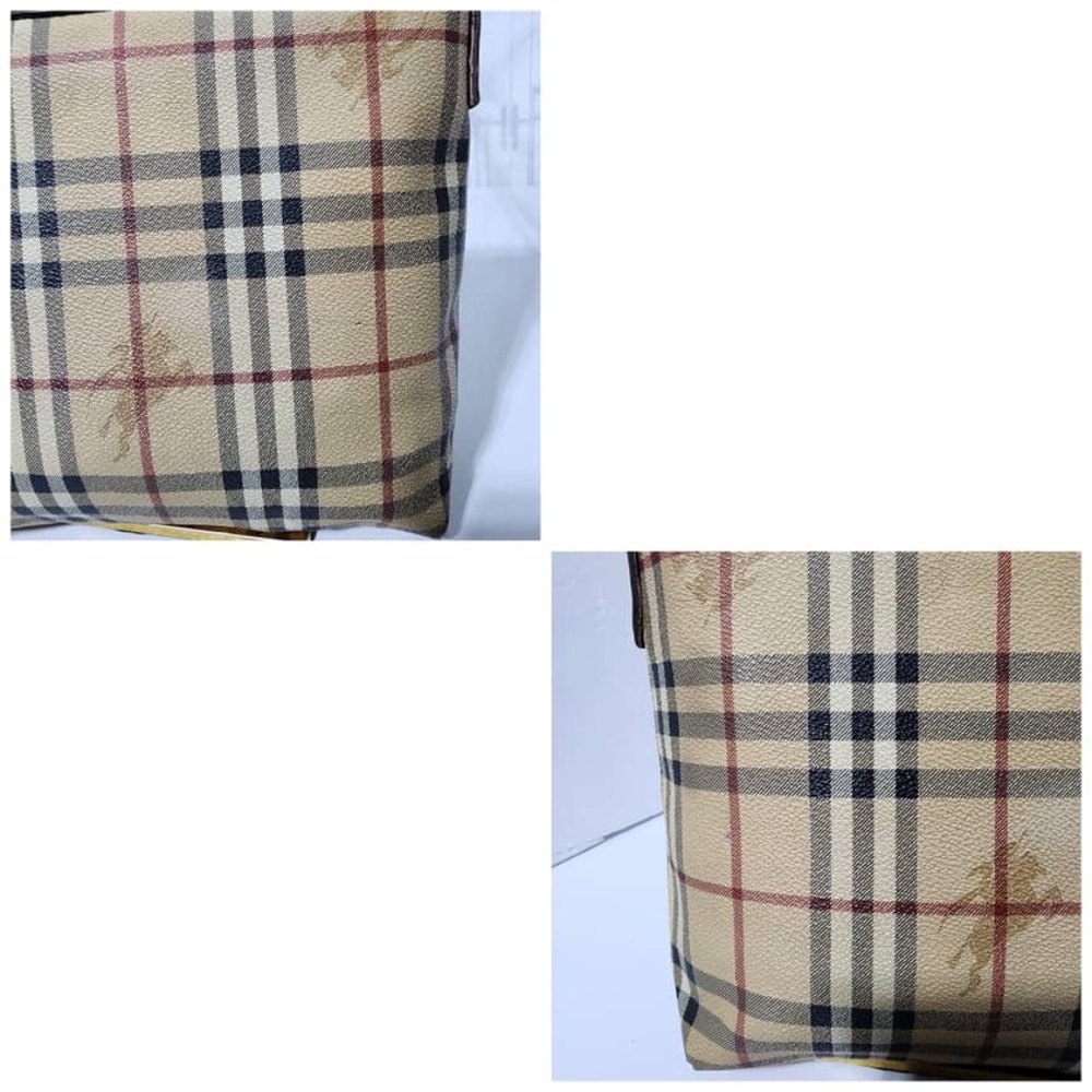 Authentic Burberry Haymarket Check Flap Crossbody Bag Brown/ Beige - Picture 6 of 16